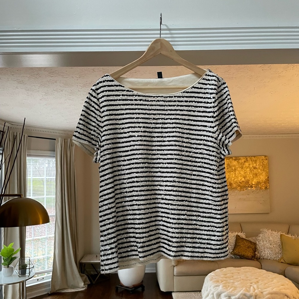 J Crew Sequins Top Size M